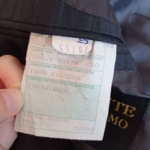 Galante Uomo Super 120s Wool 3 Button Blazer Size 58 Striped Grey Office - Picture 8 of 9